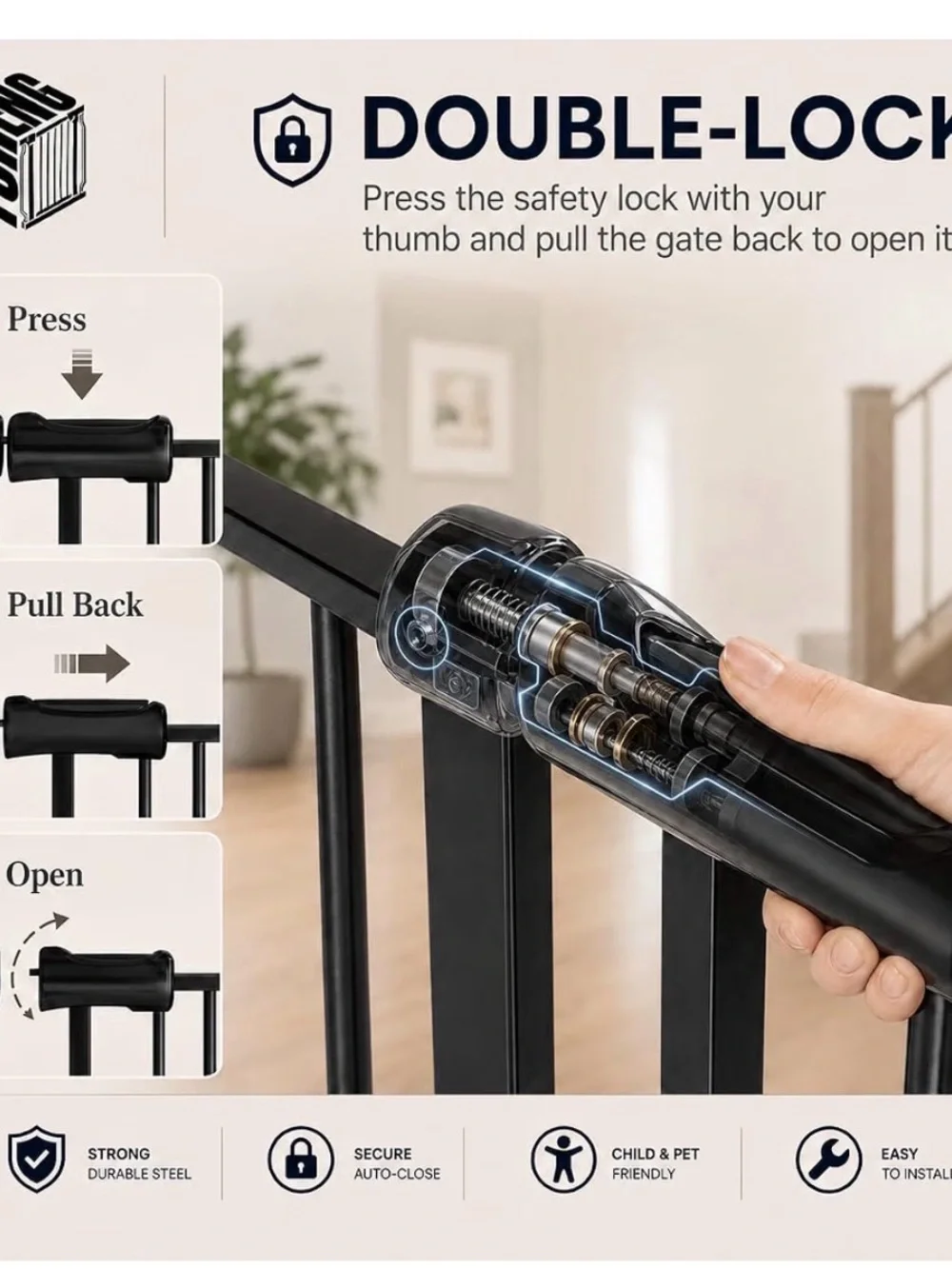 Extra Wide Baby Gate for Doorways 52.76